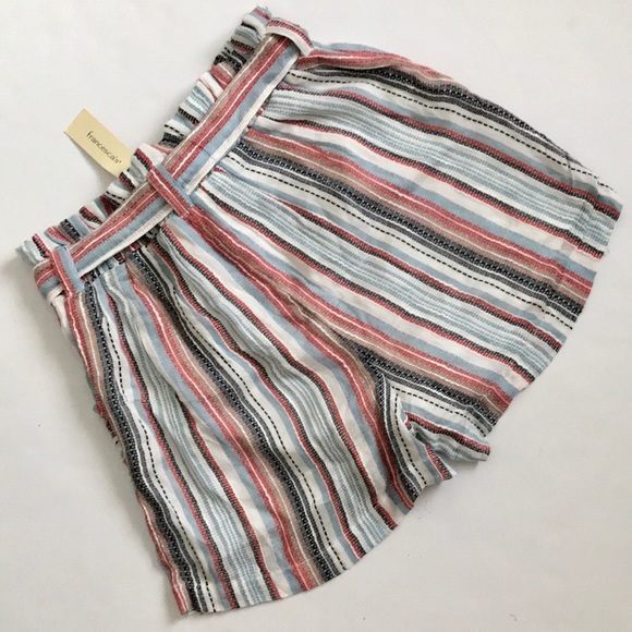 NWT Miami Everly Tie Waist Striped Shorts Small - Picture 7 of 9